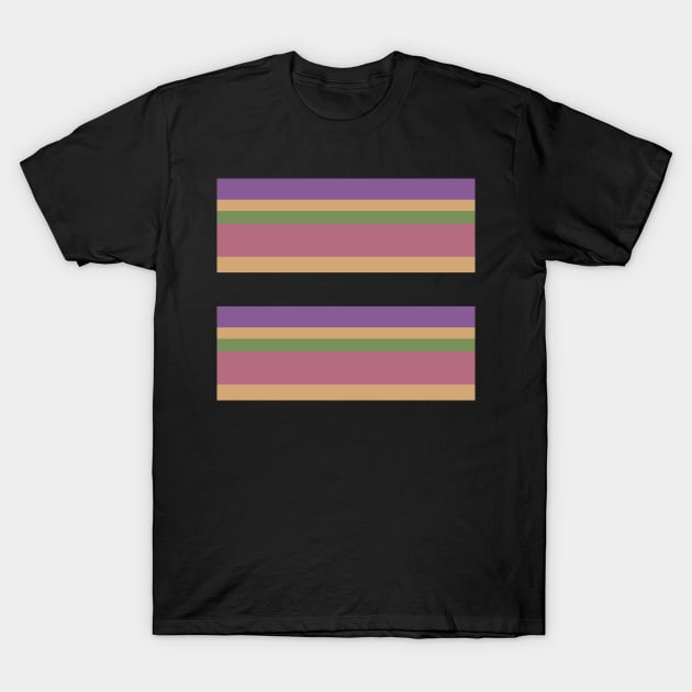 GROOVY MUTED MAUVE PURPLE COLOR THEME STRIPE PATTERN FOR SUMMER T-Shirt by KathyNoNoise